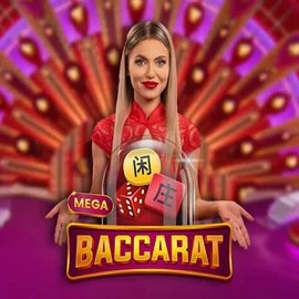 Mega Baccarat slot logo by Pragmatic Play at Slotrush Casino