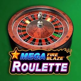 Mega Fire Blaze Roulette online game logo by Playtech on slotrushapp.com