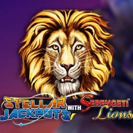 Stellar Jackpots with Serengeti Lions slot visual from Lightning Box Game available on slotrushapp.com
